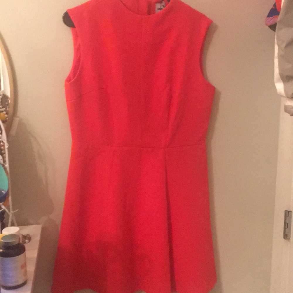 Red fit and flare dress with tags